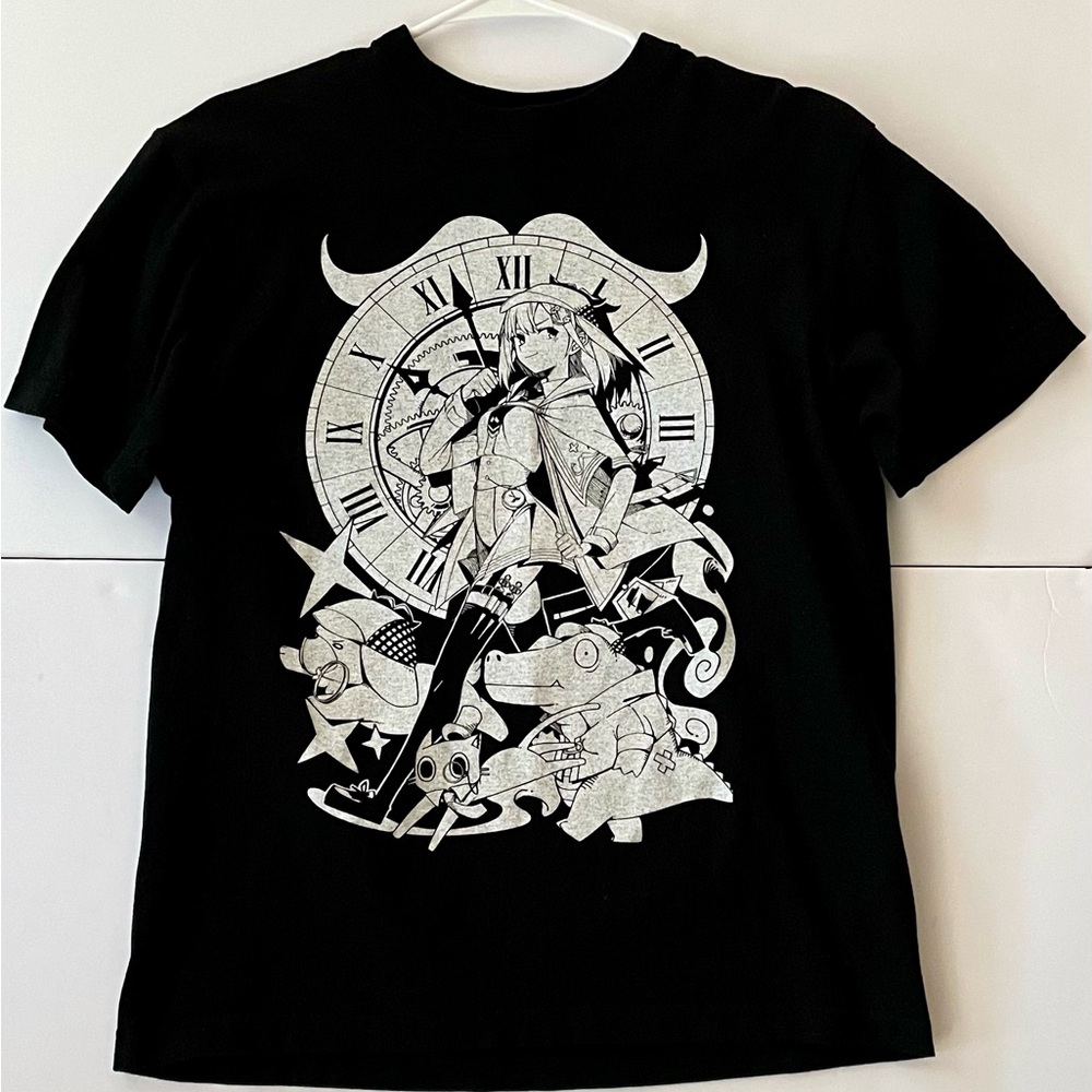 Hololive BUBBA Watson Amelia Birthday Commemoration 2022 Black Anime T-Shirt